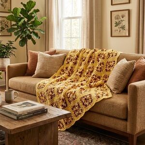 CROCHET AFGHAN BLANKET 76x56